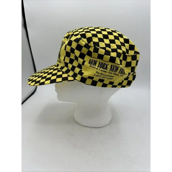 Baseball Cap New York Casino Las Vegas Taxi Cab Snapback Vintage Checkered - Picture 3 of 13